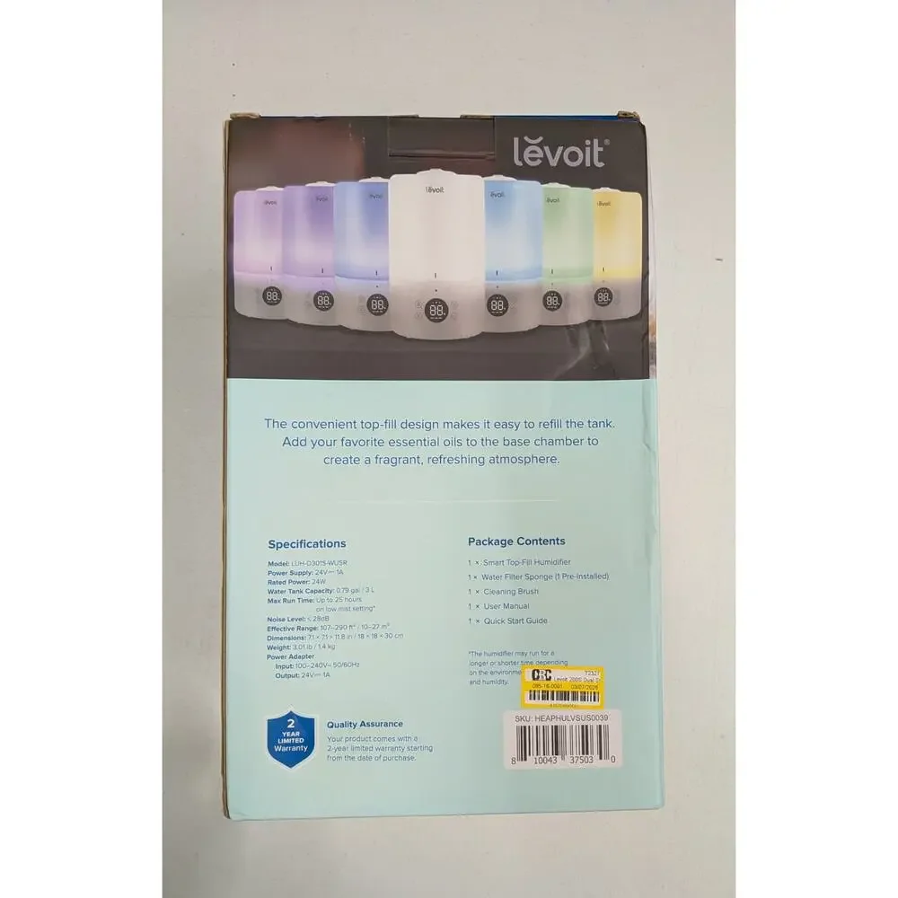 Levoit Smart Humidifier 3L Top Fill WiFi App Control Essential Oil Diffuser - Picture 2 of 4